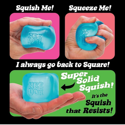 Soft Cube Fidget Toy 5.6*5.6*5.6cm, Transparent Squishy Stress Ball for Stress & Anxiety Relief(Pink)