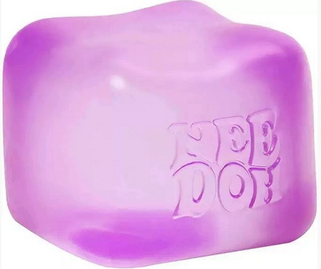 Soft Cube Fidget Toy 5.6*5.6*5.6cm, Transparent Squishy Stress Ball for Stress & Anxiety Relief(Purple)