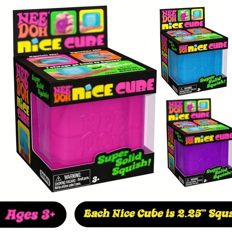 Soft Cube Fidget Toy 5.6*5.6*5.6cm, Transparent Squishy Stress Ball for Stress & Anxiety Relief(Purple)