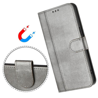 Compatible with Samsung Galaxy A17 5G Case in Grey Retro Leather with Stitching
