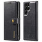 DG.MING Magnetic Wallet Case Compatible withSamsung Galaxy S22 Ultra Black 2-in-1