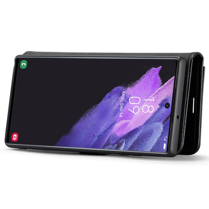 DG.MING Magnetic Wallet Case Compatible withSamsung Galaxy S22 Ultra Black 2-in-1