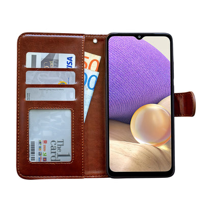 Compatible with Samsung Galaxy A32 5G Leather Case Black Protection Cover