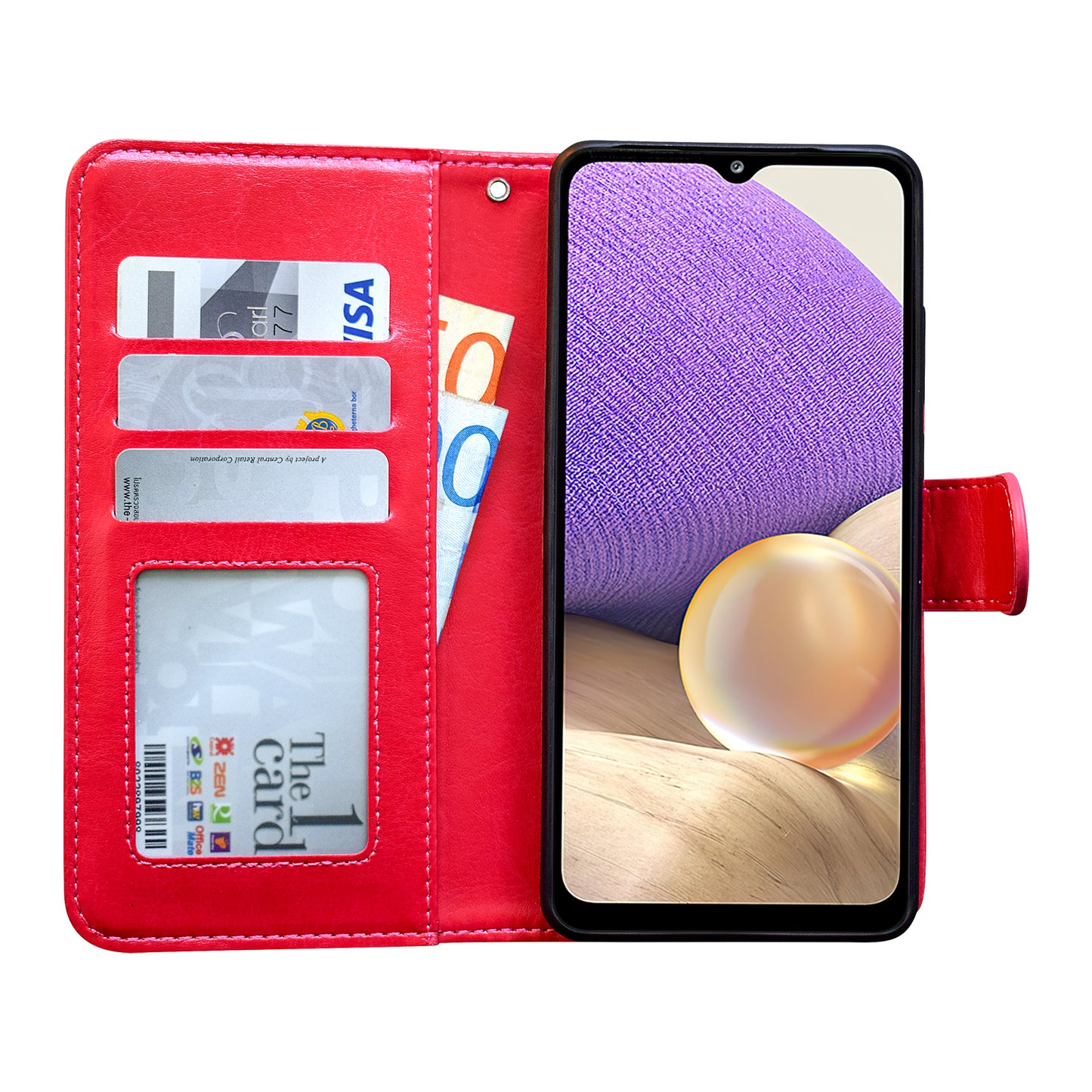 Compatible with Samsung Galaxy A32 5G Leather Case Protection White Max White
