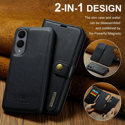 Magnetic Wallet for Compatible with Samsung Galaxy S25 Edge Black Case 2-in-1 with Card Holder