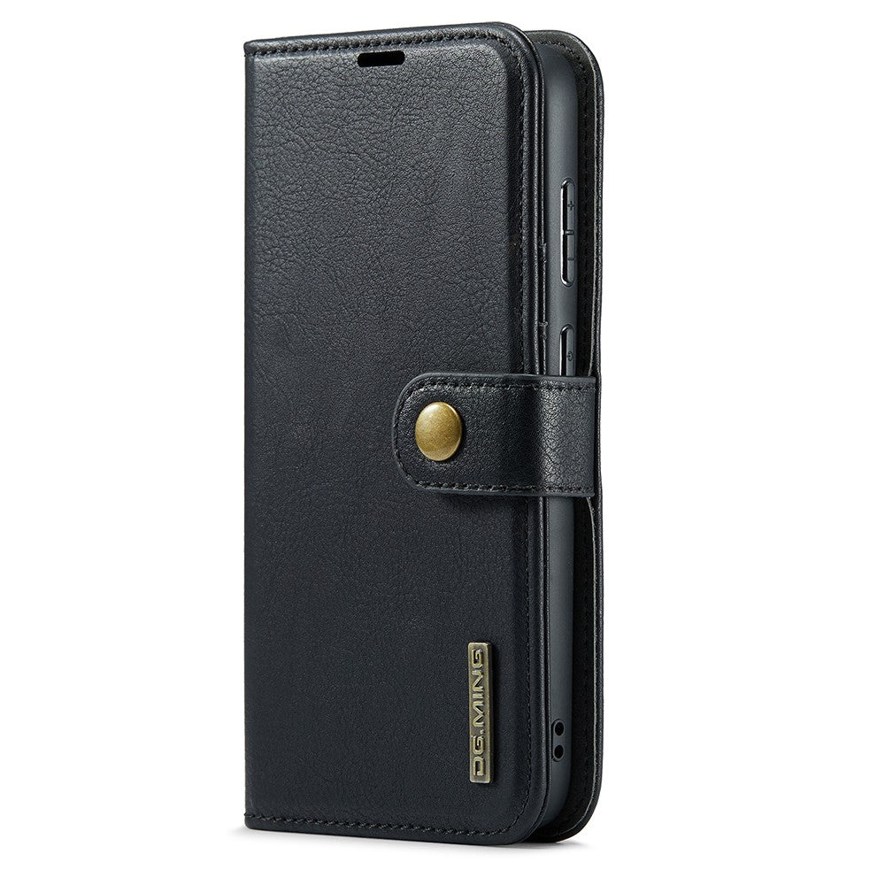 Magnetic Wallet for Compatible with Samsung Galaxy S25 Edge Black Case 2-in-1 with Card Holder