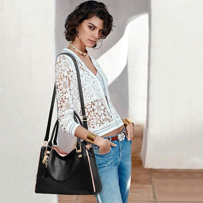 Large Tote Bag Hobo Shoulder Bag for Women MGF Black Fashion Handbag