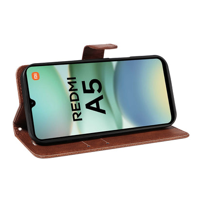Xiaomi Redmi A5 4G PU Leather Wallet Case with Card Slots MGF Brown - Compatible with Xiaomi