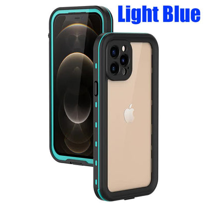 IP68 Waterproof Case for iPhone 15 14 13 12 11 Pro Max XS Max XR 7 8 RedPepper Transparent Protection Diving Underwater Swimming Outdoor Sports Grass Blue Grass Blue i-Phone 15