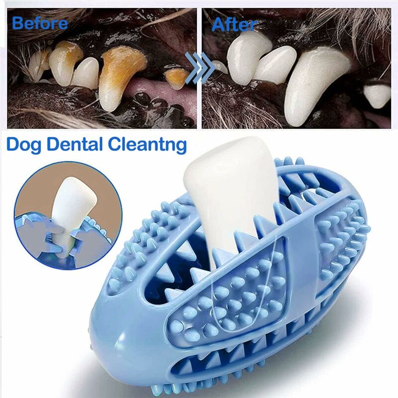 Dog Chew Toy, Educational Dog Toy, Heavy Duty Rubber, Blue - Biting, Chasing And Fetching Toy - For Medium Dogs And