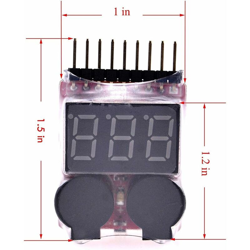 Rc 1-8S Lipo Battery Tester Monitor Buzzer Low Voltage Alarm Voltage Checker With LED Indicator For Lipo Life Limn