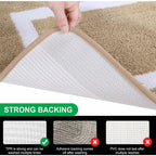Non-Slip Bath Mat, Soft Microfiber Bathroom Mat, Absorbent High Pile Bath Mat, Machine Washableable - 40 X 60 Cm - Beige