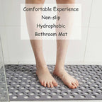 Anti-Mold Non-Slip Bath Mat Tpe Shower Mat Antibacterial Non-Slip Bathroom Mat With Suction Cups Khaki 16.9" X 29.5".