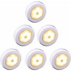 Wireless LED Motion Sensor Light For Closet, Stairs, Hallway, Kitchen, Bedroom (6 pcs) (White Shell (Warm Light)
