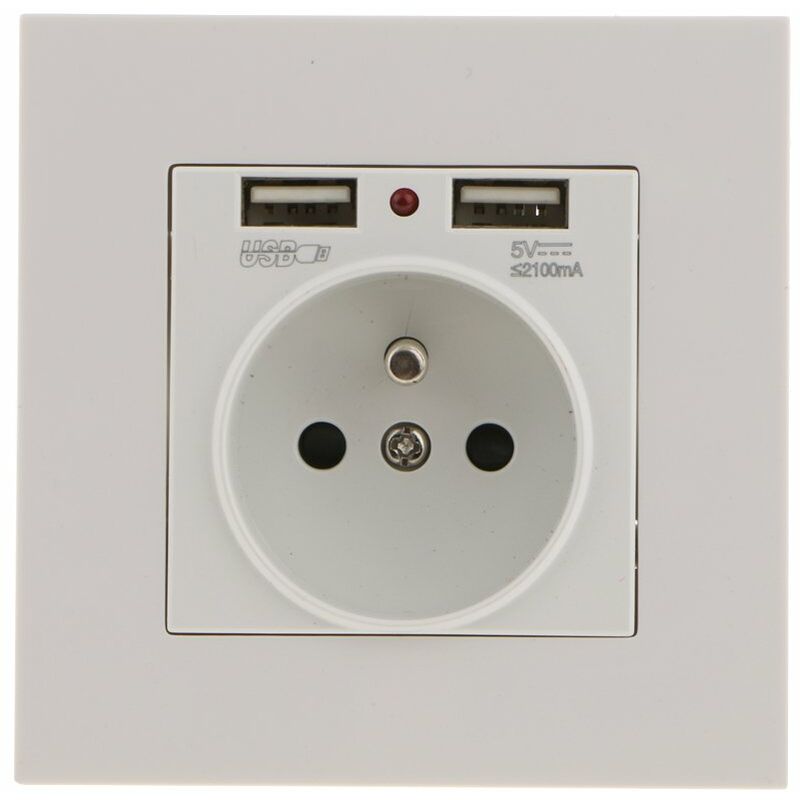 Sharplace Wall Socket, Wall Socket, Dual Usb 5V/2100Ma, 2 Port Usb Socket Convenient And Easy To Manage