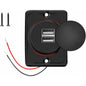 Car Usb Charger, 3.1A 12V/24V Usb Control Panel, Dual Port Charger Power Socket, 2 Port Adapter, For Car, Marine, Rv,