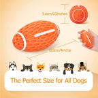 Dog Toy Ball, Squeaky Dog Ball, Indestructible Natural Rubber Rugby Dog Ball, Dog Chew Ball, Dog Toy With Dental