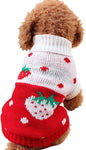 Dog Coat - Dog Sweater - Classic Turtleneck Knit Dog Sweater - Warm Winter Dog Clothes - Cute Strawberry Heart Pattern - Perfect for Small and Medium Dogs - Red - Size S