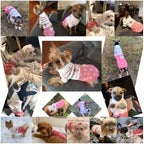 Dog Coat - Dog Sweater - Dog Pullover - Classic Turtleneck Knit Dog Sweater - Warm Winter Dog Clothes - Cute Strawberry Heart Pattern - Perfect for Small and Medium Dogs - Pink - Size S