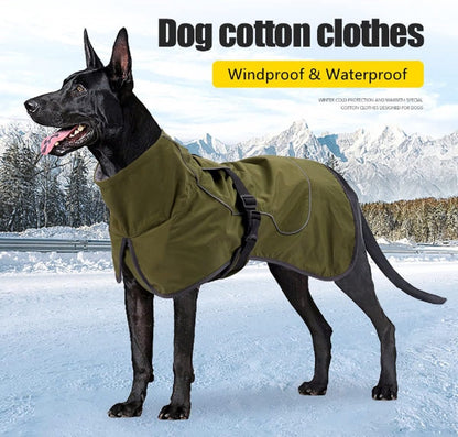 Dog Raincoat - Dog Jacket - Waterproof Winter Dog Coat - Windproof Dog Coat - Winter Dog Coat - Reflective Strip - Green - Size M - Perfect for Small and Medium Dogs