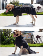 Dog Raincoat - Dog Jacket - Waterproof Winter Dog Coat - Windproof Dog Coat - Winter Dog Coat - Reflective Strip - Black - Size XL - Perfect for Medium-Sized Dogs