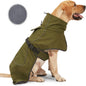 Dog Raincoat - Dog Jacket - Waterproof Winter Dog Coat - Windproof Dog Coat - Winter Dog Coat - Reflective Strip - Green - Size XL - Perfect for Medium-Sized Dogs