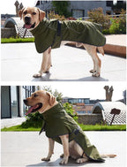 Dog Raincoat - Dog Jacket - Waterproof Winter Dog Coat - Windproof Dog Coat - Winter Dog Coat - Reflective Strip - Green - Size XL - Perfect for Medium-Sized Dogs