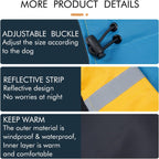 Dog Raincoat - Dog Jacket - Waterproof Winter Dog Jackets - Windproof Dog Jacket - Winter Dog Jacket - Reflective Strip - Perfect for Small Dogs - Medium-Sized Dogs - Blue and Black - Size XXL