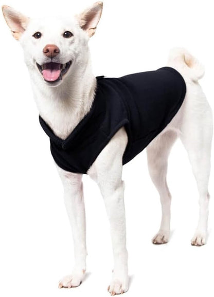 Dog coat - Fleece dog vest - Winter dog coat - Warm dog coat - Fleece dog sweater - Ring leash - Perfect for small dogs - Medium-sized dogs - Black - Size M