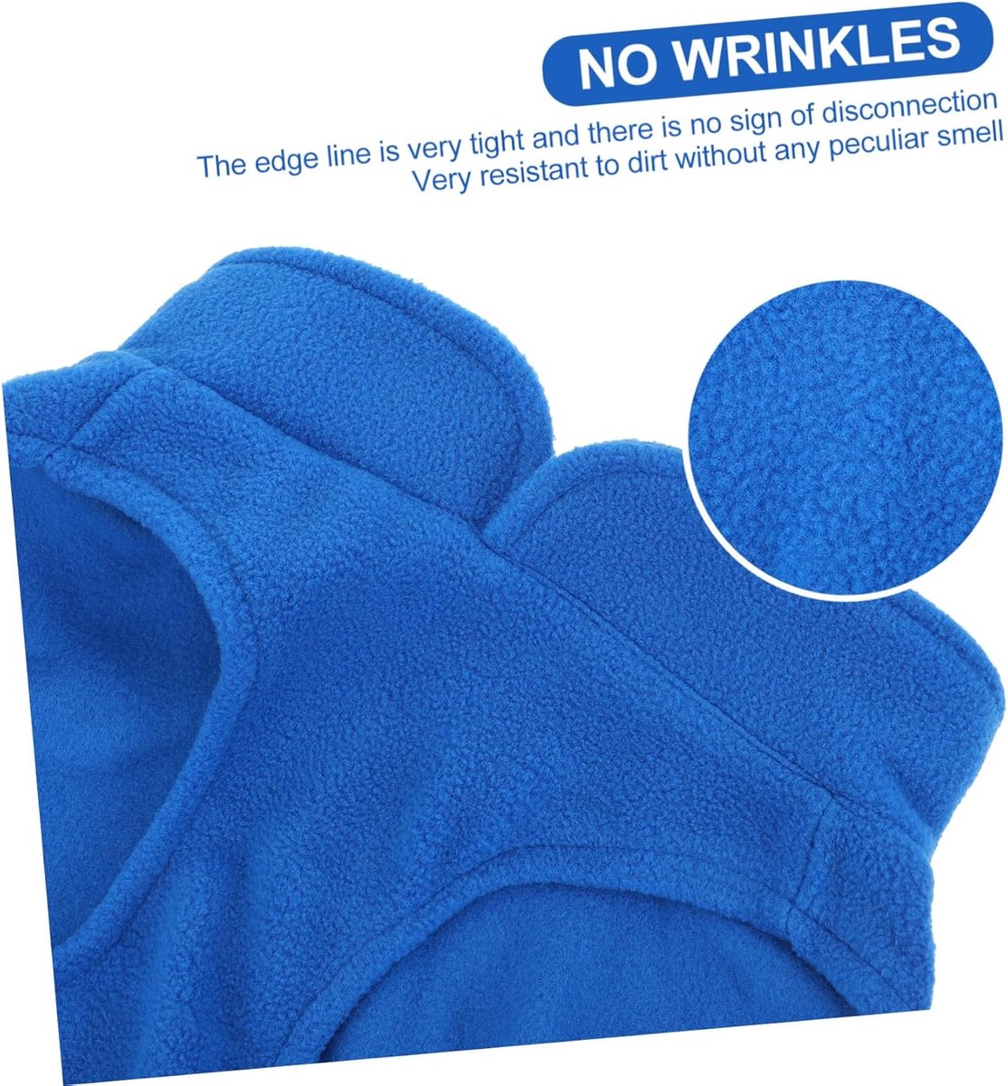 Dog coat - Fleece vest - Dog sweater - Warm winter coat - Pull-on fleece coat - Leash with ring - Perfect for small and medium dogs - Blue - Size M