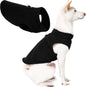 Dog Coat - Fleece Vest - Dog Sweater - Warm Winter Coat - Pull-On Fleece Coat - Leash with Ring - Perfect for Small and Medium Dogs - Black - Size L