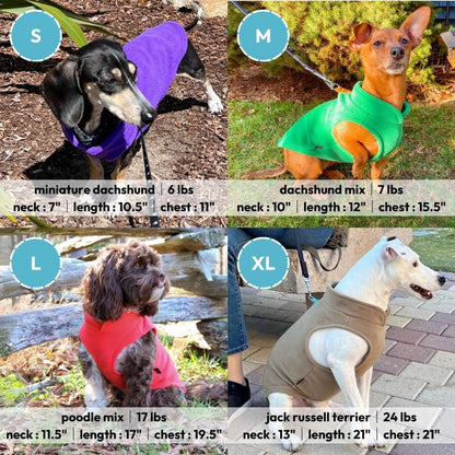 Dog Coat - Fleece Vest - Dog Sweater - Warm Winter Coat - Pull-On Fleece Coat - Leash with Ring - Perfect for Small and Medium Dogs - Black - Size L