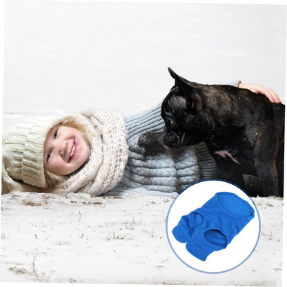 Dog Coat - Fleece Vest - Dog Sweater - Warm Winter Coat - Pull-On Fleece Coat - Leash with Ring - Perfect for Small and Medium Dogs - Blue - Size L