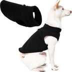 Dog Coat - Fleece Vest - Dog Sweater - Warm Winter Coat - Pull-On Fleece Coat - Leash with Ring - Perfect for Small and Medium Dogs - Black - Size XL