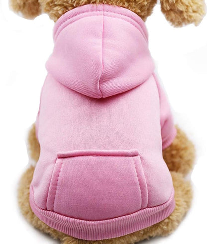 Dog Coat - Winter Hoodie - Warm Dog Coat - With Pockets - Sweatshirt - Warm Clothing - Chihuahua Dog Coat - Perfect for Small Dogs - Pink - Size M