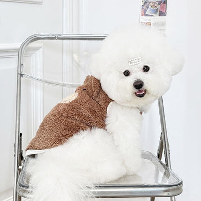 Dog Sweater - Dog Coat - Warm Winter Sweater - Warm Dog Coat - Teddy Bear - Plush Jacket - Warm Clothes - Perfect for Small Dogs - Medium-Sized Dogs - Dog - Coffee - Medium - Size L