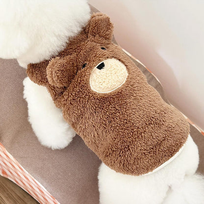 Dog Sweater - Dog Coat - Warm Winter Sweater - Warm Dog Coat - Teddy Bear - Plush Jacket - Warm Clothes - Perfect for Small Dogs - Medium-Sized Dogs - Dog - Coffee - Medium - Size L
