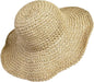 Women's foldable straw hat - Optimal sun protection - Wide brim - Foldable - Holiday decoration - 100% raffia paper (beige)