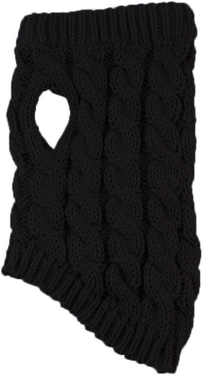 Dog Coat - Dog Sweater Vest - Warm Dog Coat - Winter Dog Sweater - Soft Knitted Wool Dog Clothes - Crochet Coat - Perfect for Small Dogs - Medium-Sized Dogs - Size M - Black