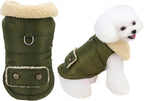 Dog Coat - Extreme Cold Weather Coat - Winter Dog Coat - Warm Dog Coat - Windproof Dog Coat - Velvet Dog Coat - Thick Winter Clothing - Fur Collar - Perfect for Dogs - Size XXL - Green