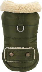 Dog Coat - Extreme Cold Weather Coat - Winter Dog Coat - Warm Dog Coat - Windproof Dog Coat - Velvet Dog Coat - Thick Winter Clothing - Fur Collar - Perfect for Dogs - Size XXL - Green