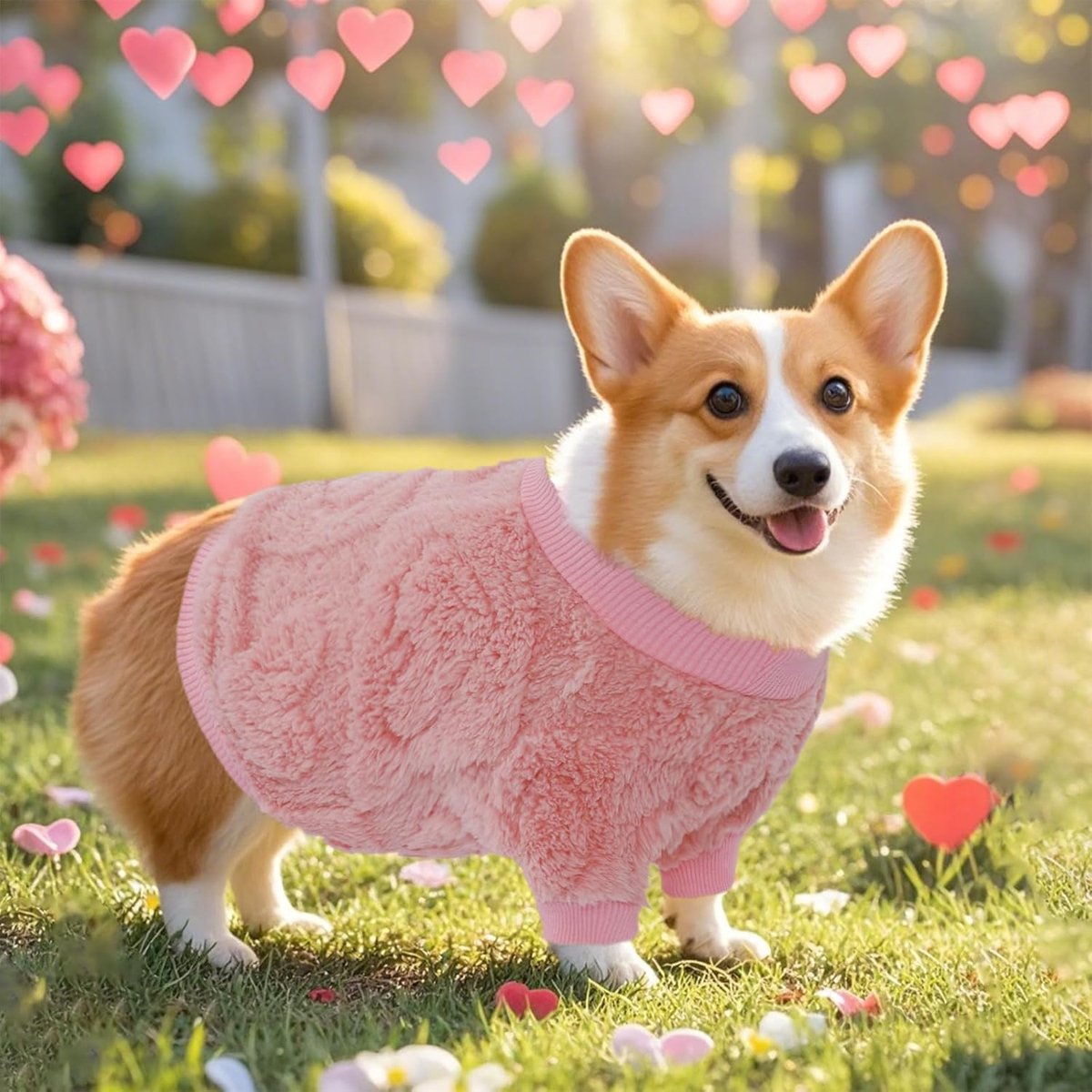 Dog Coat - Dog Sweater - Heart Dog Sweater - Puppy Dog Coat - Christmas Dog Sweater - Perfect for Small and Medium Dogs - Christmas Decorations - Christmas - XL