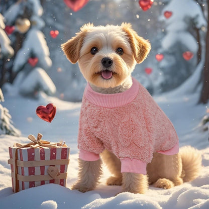 Dog Coat - Dog Sweater - Heart Dog Sweater - Puppy Dog Coat - Christmas Dog Sweater - Perfect for Small and Medium Dogs - Christmas Decorations - Christmas - XL