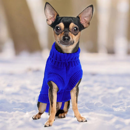 Dog Coat - Dog Sweater - Small Dog Sweater - Warm Dog Coat - Warm Puppy Sweater - Thick Knit Winter Sweater - Soft Roll Neck Sweater - Perfect for Small Dogs and Puppies - Christmas - Size M