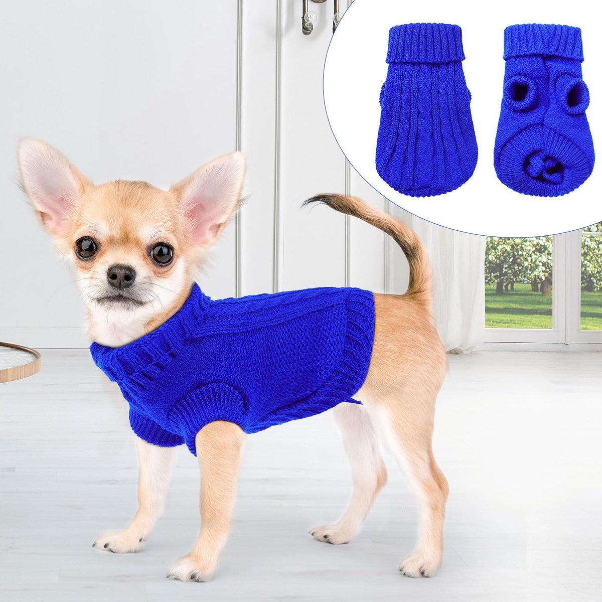 Dog Coat - Dog Sweater - Small Dog Sweater - Warm Dog Coat - Warm Puppy Sweater - Thick Knit Winter Sweater - Soft Roll Neck Sweater - Perfect for Small Dogs and Puppies - Christmas - XL