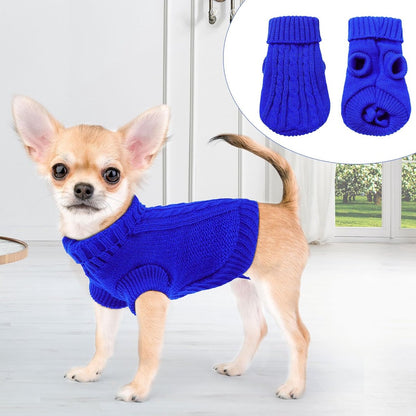 Dog Coat - Dog Sweater - Small Dog Sweater - Warm Dog Coat - Warm Puppy Sweater - Thick Knit Winter Sweater - Soft Roll Neck Sweater - Perfect for Small Dogs and Puppies - Christmas - Size L