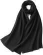 Warm and soft scarf for autumn and winter, warm and lightweight scarf, versatile unisex plain wool scarf (32x190cm) - black
