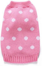 Dog Sweater - Classic Dog Sweater - Polka Dot Knit Sweater - Dog Coat - Puppy Clothes - Autumn and Winter Dog Clothes - Pink - Size L - Perfect for Small Dogs - Medium-Sized Dogs - Party Clothes