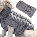 Dog Coat - Dog Vest - Warm Dog Coat - Winter Dog Sweater - Soft Knitted Wool Dog Clothes - Crochet Coat - Perfect for Small and Medium Dogs - Size XL - Grijs