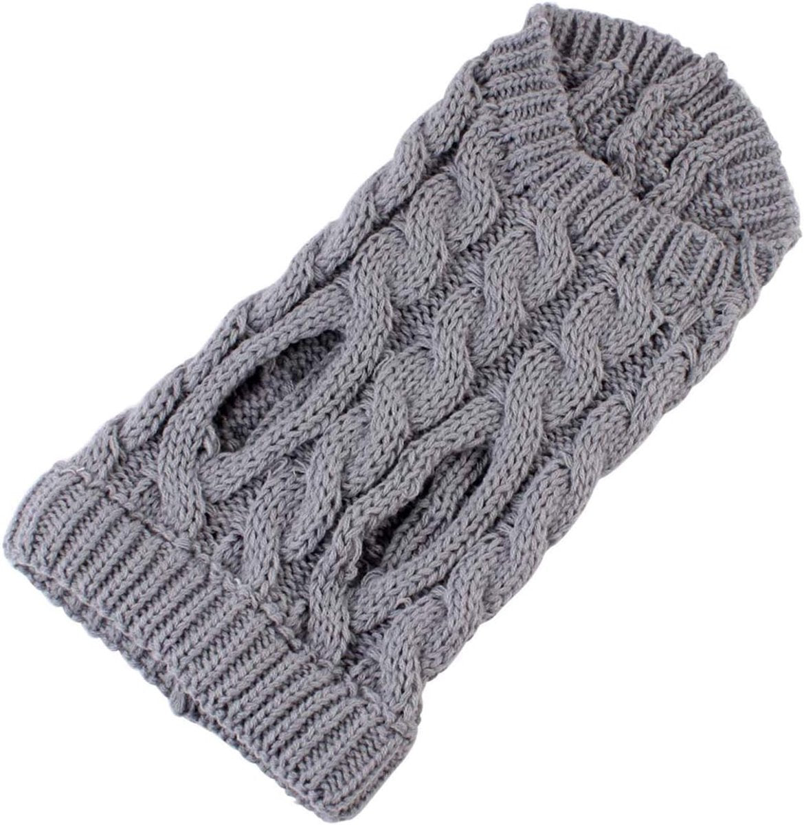 Dog Coat - Dog Vest - Warm Dog Coat - Winter Dog Sweater - Soft Knitted Wool Dog Clothes - Crochet Coat - Perfect for Small and Medium Dogs - Size XL - Grijs